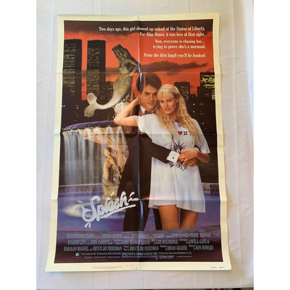 Splash Original One Sheet Movie Poster - Folded - 1984 - Tom Hanks Daryl Hannah